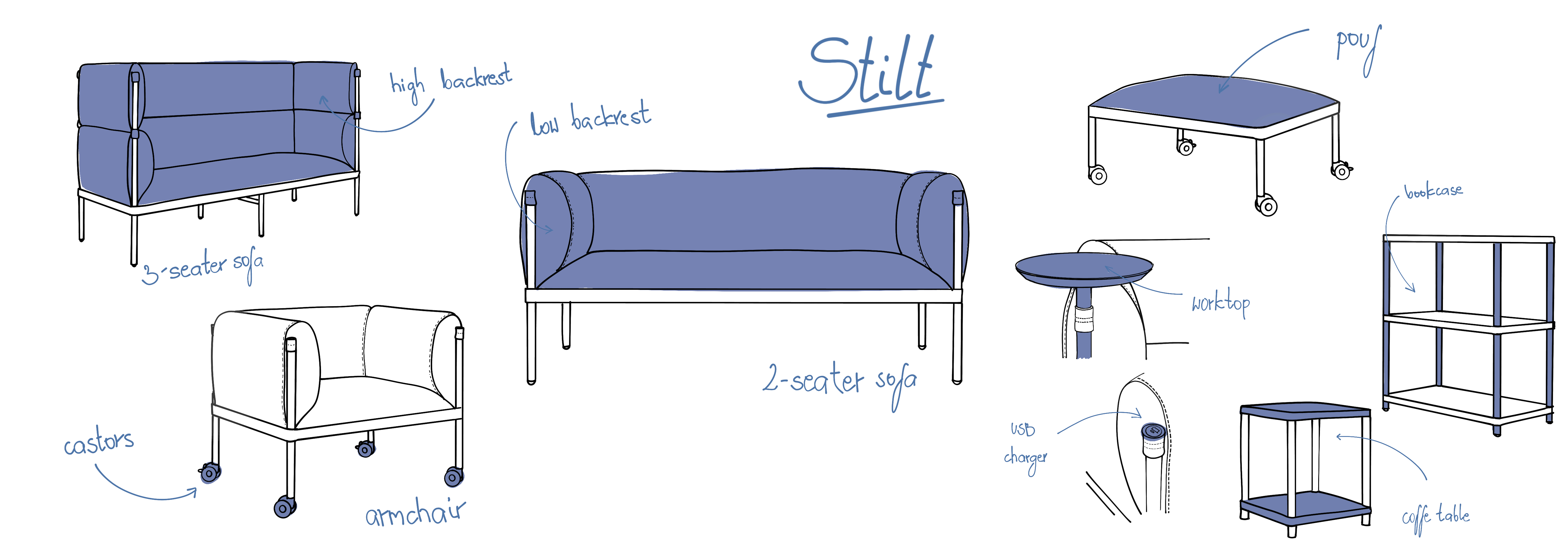 sofa high backed Stilt