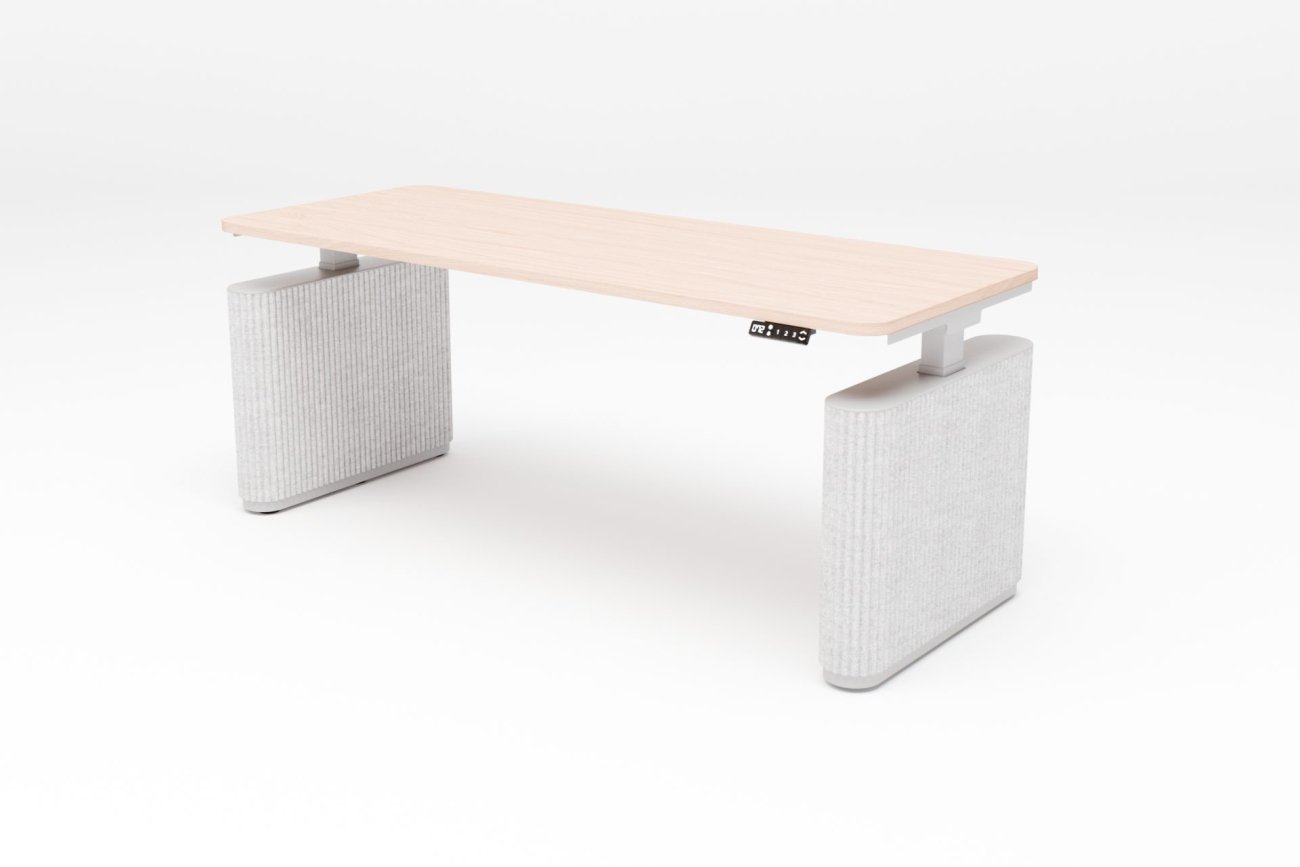 Electrically Adjustable Desk With Felt Panels New Generation Ogi Drive