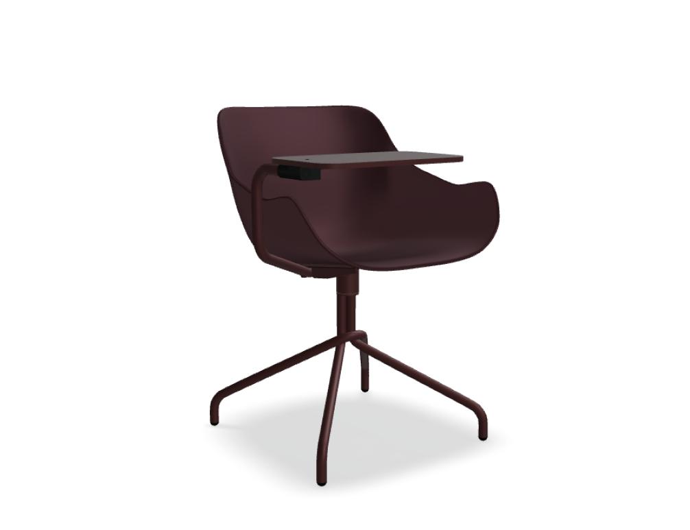 silla con base giratoria -  BALTIC BASIC - silla: asiento de polipropileno; base de estrella de 4 puntas: acero lacado, pies de polipropileno, asiento giratorio   360 °