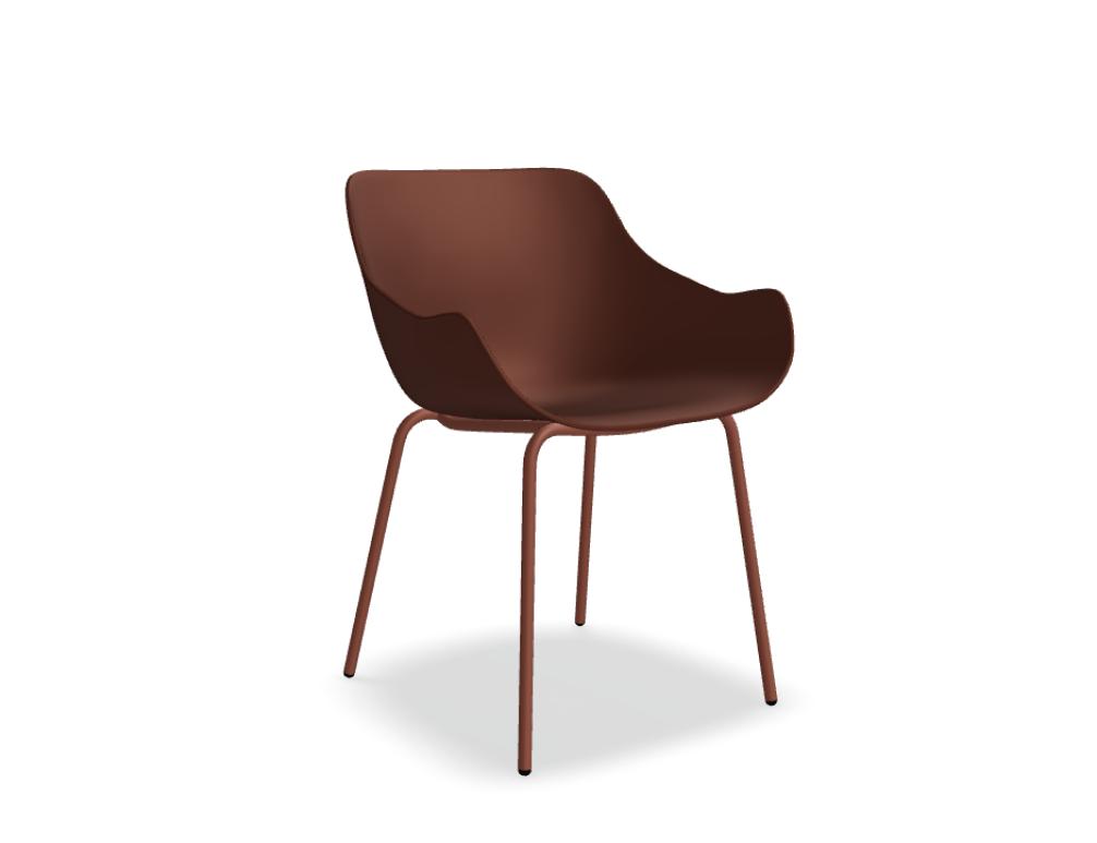 chaise 4 pieds -  BALTIC BASIC - assise polypropylène, base - 4 pieds métal finition peinture poudre époxy, patins polypropylène