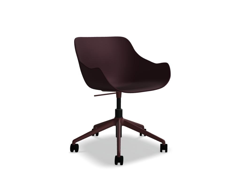 chaise réglable en hauteur -  BALTIC BASIC - assise polypropylène, pied - 5-branches en aluminium - réglage en hauteur manuel; siège pivotant - 360°