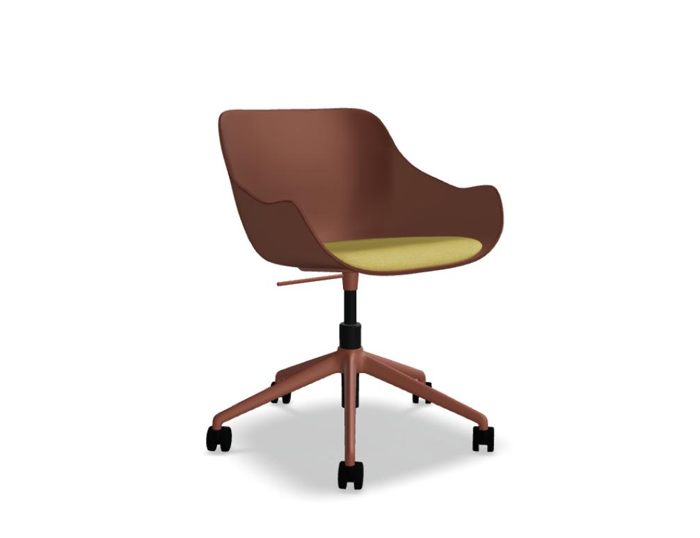 silla con ajuste de altura -  BALTIC REMIX - silla: asiento de polipropileno con cojín, base - estrella 5 puntas - aluminio, ajuste de altura manual; asiento gira  torio - 360 °