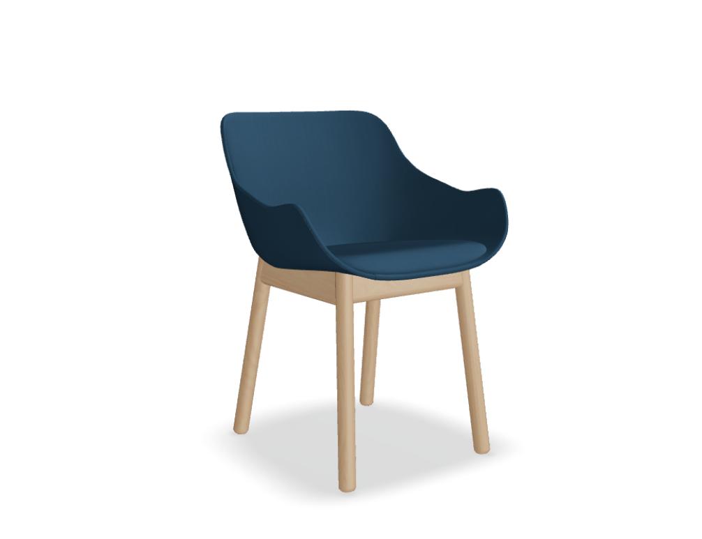 silla con base de madera -  BALTIC CLASSIC - silla: asiento tapizado con cojín; base de 4 patas de madera