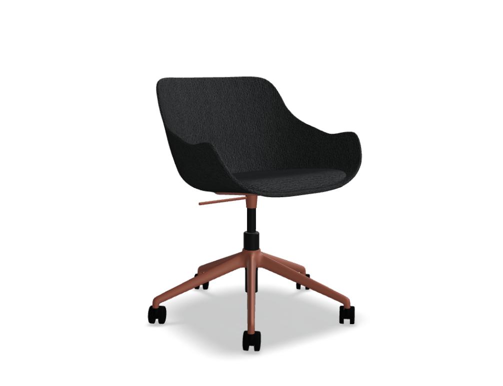 chaise réglable en hauteur -   BALTIC CLASSIC - assise tapissée avec coussin, pied - 5-branches en aluminium - réglage en hauteur manuel; siège pivotant - 360°