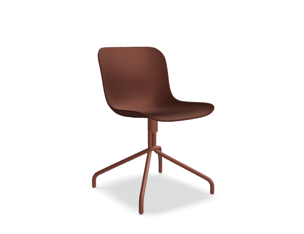 silla con base giratoria -  BALTIC 2 BASIC - silla: asiento de polipropileno; base de estrella de 4 puntas: acero lacado, pies de polipropileno, asiento girator io  360 °