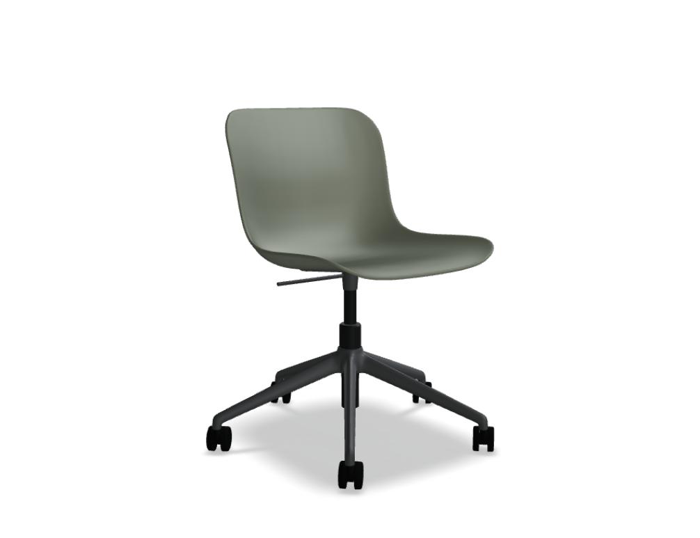 chaise réglable en hauteur -  BALTIC 2 BASIC - assise polypropylène, pied - 5-branches en aluminium - réglage en hauteur manuel; siège pivotant - 360°