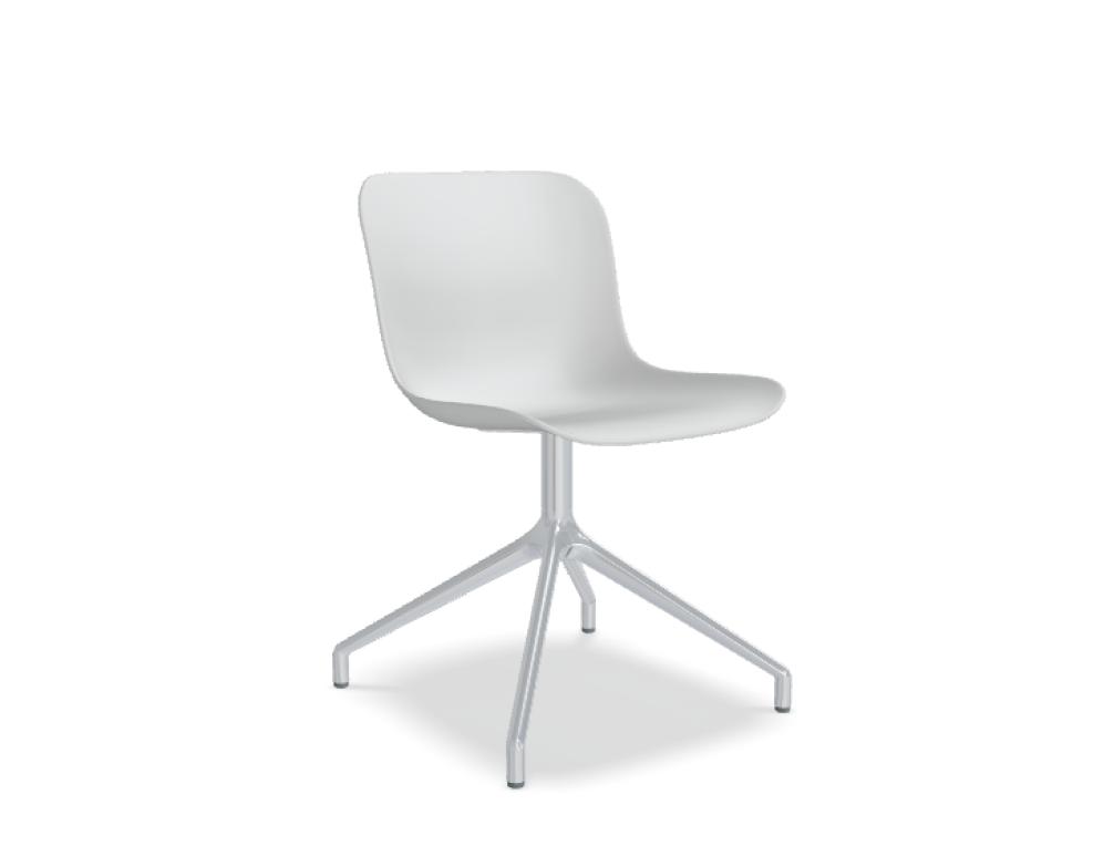 silla con base de aluminio pulido -  BALTIC 2 BASIC - silla: asiento de polipropileno; base - estrella 4 puntas, aluminio pulido; patas polipropileno, asiento gira torio  -  360 °