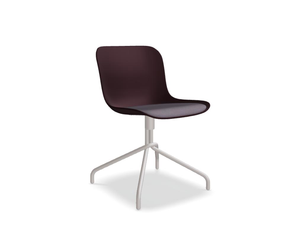 Stuhl Drehbasis -  BALTIC 2 REMIX - Sitz aus Polypropylen mit Kissen, Basis - 4-Sternfuß, Metall, pulverbeschichtet; Gleiter aus Polypropylen, Drehsitz  -  360°