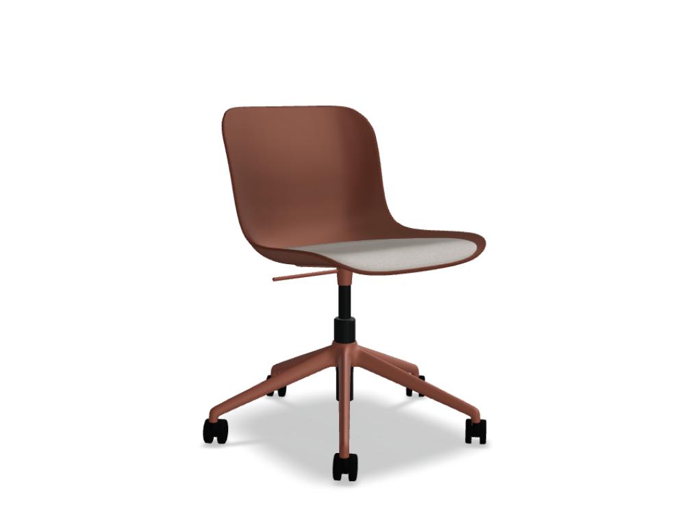 sedia con altezza regolabile -  BALTIC 2 REMIX - sedile in plastica con pad imbottito, base - 5 razze in alluminio, altezza regolabile; sedile girevole - 360°