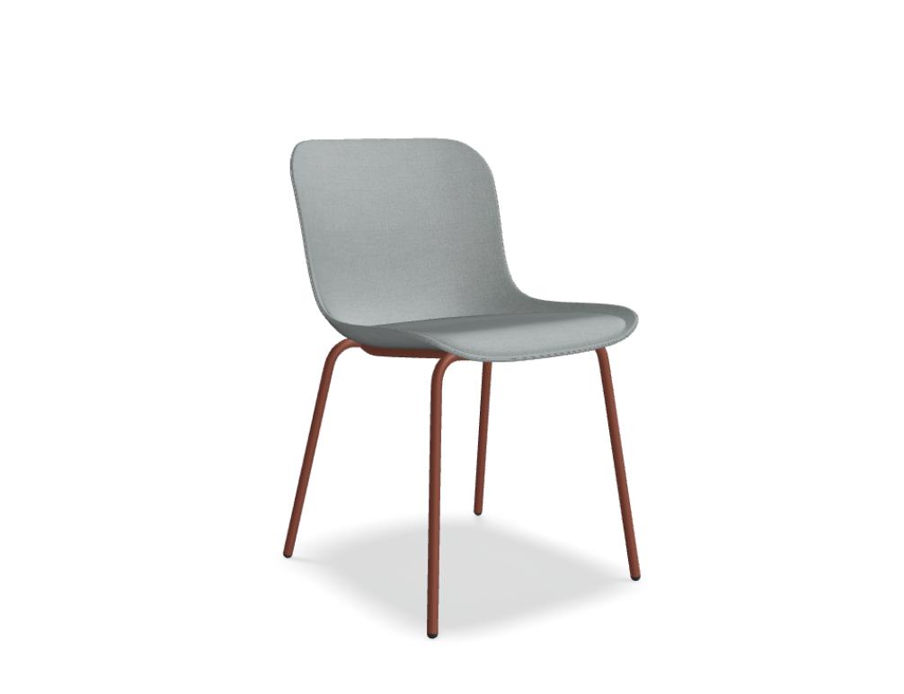 sedia con base a 4 gambe -  BALTIC - sedile imbottito con pad - base - 4 gambe, metallo verniciato a polvere, piedini in plastica