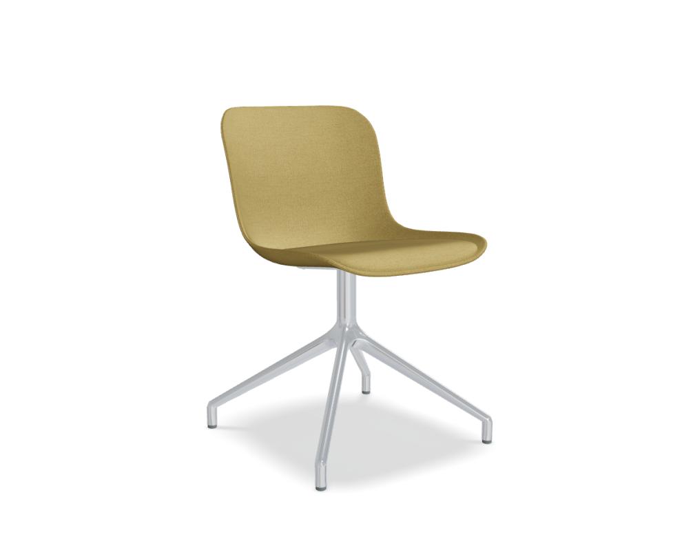 chair polished aluminium base -  BALTIC 2 CLASSIC - upholstered seat with cushion; base - 4-star polished aluminium, polypropylene feet; swivel seat - 360°