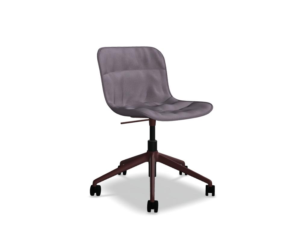 chaise réglable en hauteur -   BALTIC 2 SOFT DUO - assise tapissée, coussin drapé, pied - 5-branches en aluminium - réglage en hauteur manuel; siège pivotant - 36 0 °