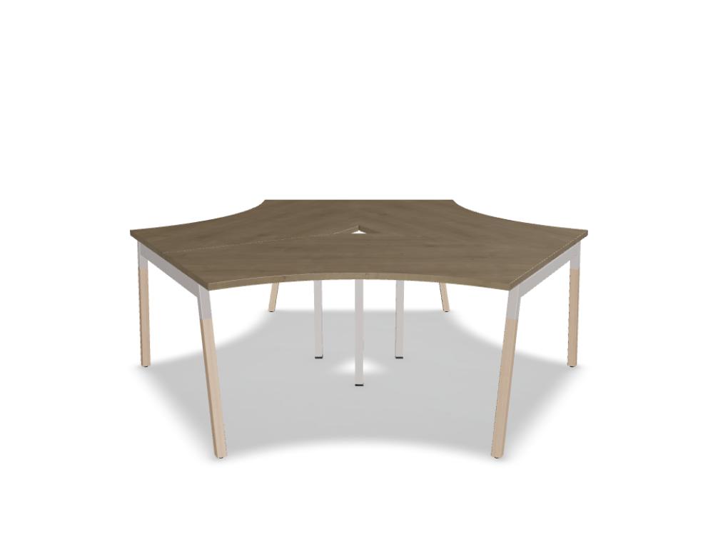 three-station desk  -  OGI W - bench for 3 users, 120°