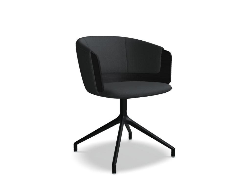 chair swivel base -  COLLAR - upholstered seat; base - 4-star, aluminum, powder coated, polypropylene feet; swivel seat - 360°