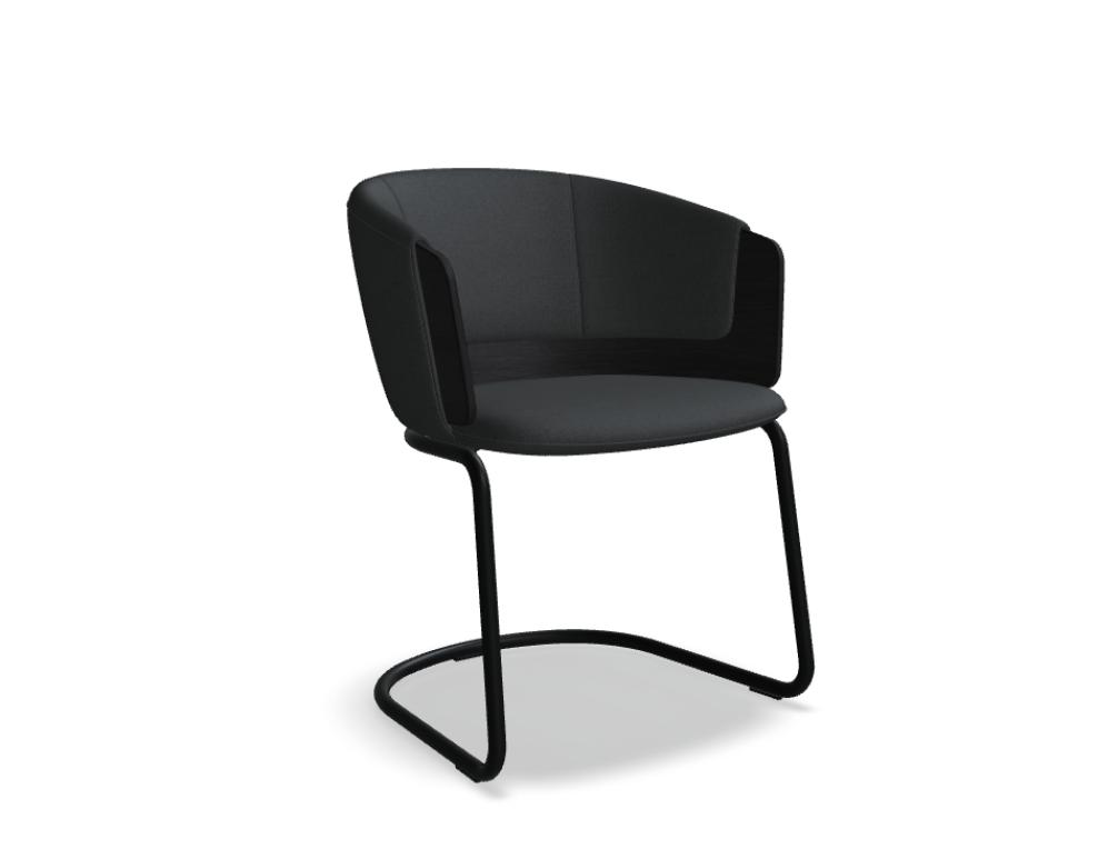 chair sledge base -  COLLAR - upholstered seat - base - skid, powder coated metal, polypropylene feet