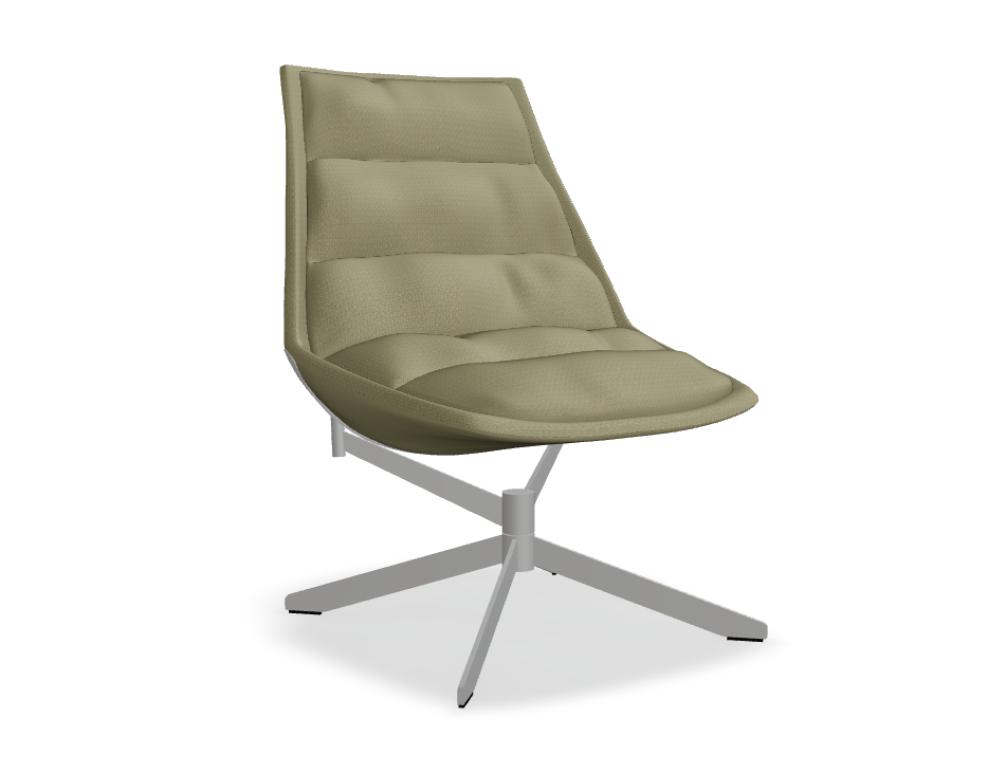 armchair -  FRANK - upholstered seat; base - 4-star - powder coated steel, polypropylene feet; swivel seat - 360°