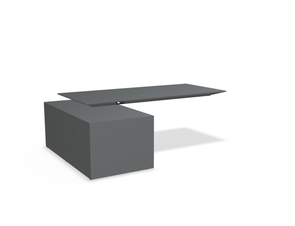 escritorio clásico con ajuste de altura -  GRAVITY - escritorio con regulación de altura y credenza