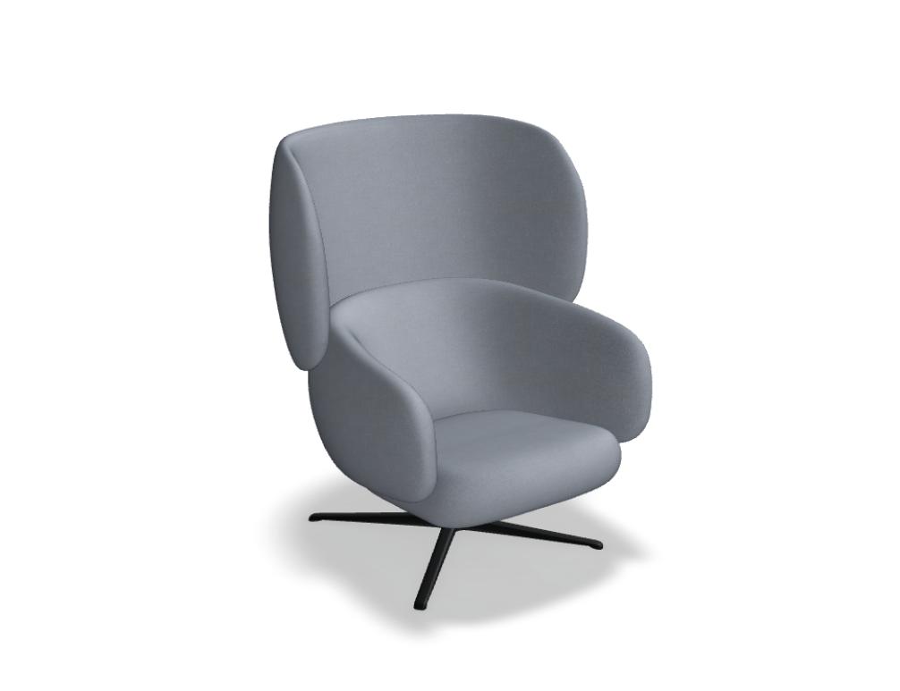 armchair with headrest swivel base - 