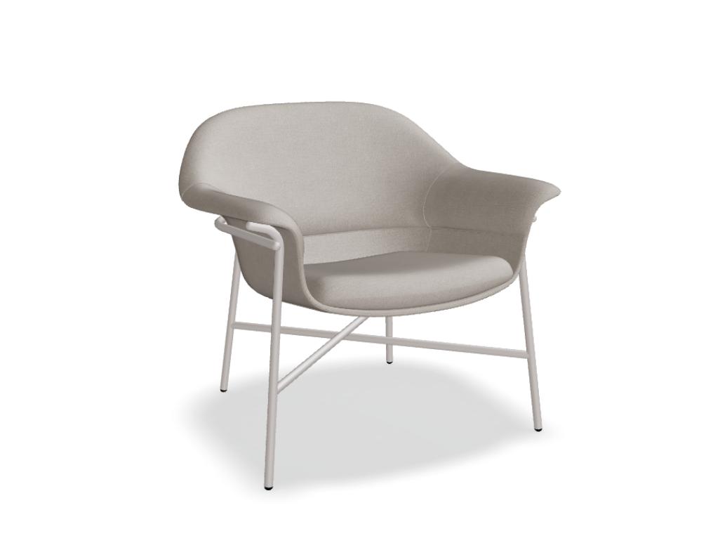 armchair -  ISMO - upholstered seat; base - 4-legged - powder coated steel, polypropylene feet