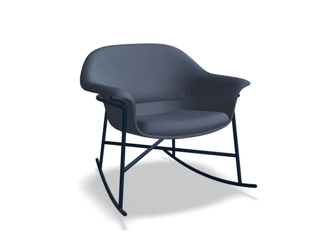 fauteuil à bascule -  ISMO - assise tapissée; pied - traîneau, tube métal, finition peinture poudre époxy
