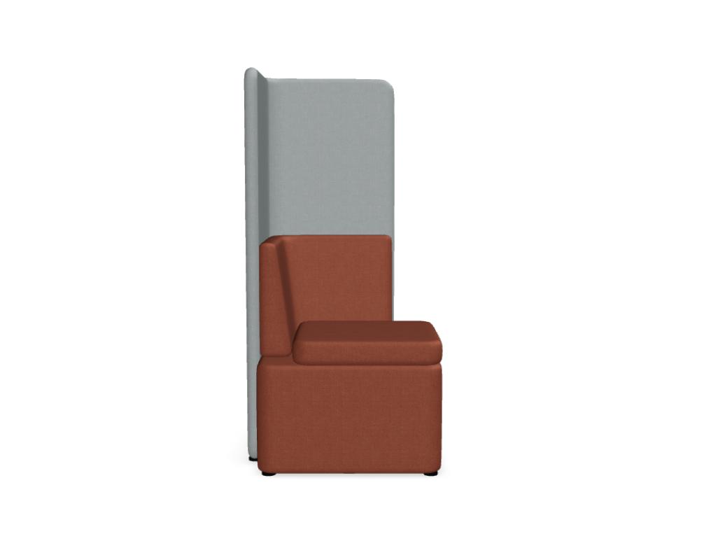 modular armchair high -  KAIVA - modular sofa - small seat with backrest and high screen, universal (left/right)