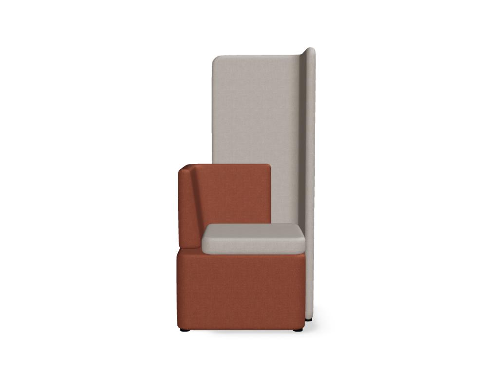 modular armchair high -  KAIVA - modular sofa - small seat with left backrest and high right screen