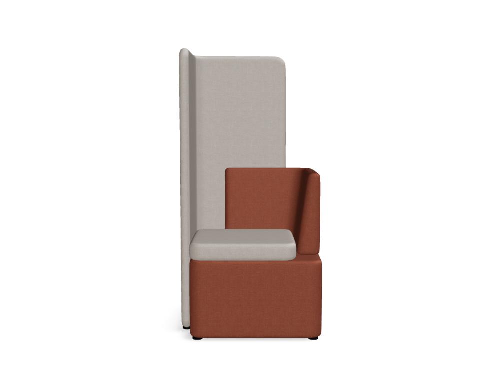 modular armchair high -  KAIVA - modular sofa - small seat with right backrest and high left screen