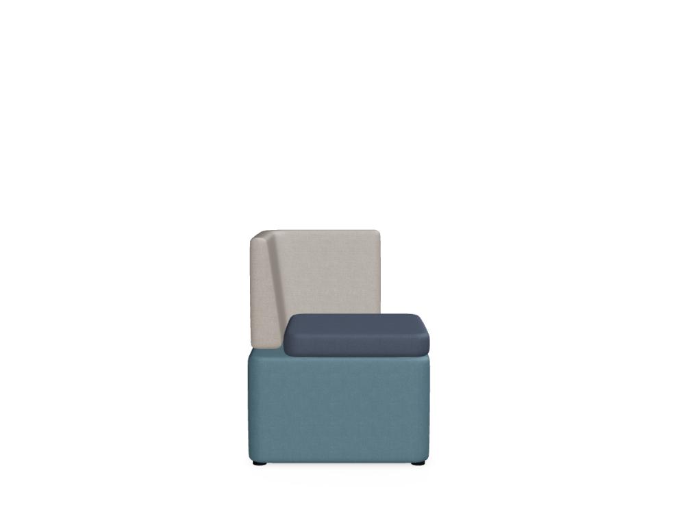 fauteuil modulaire bas -  KAIVA - canapé modulable - petit si?ge avec dossier, sans cloison, universel (gauche/droit)