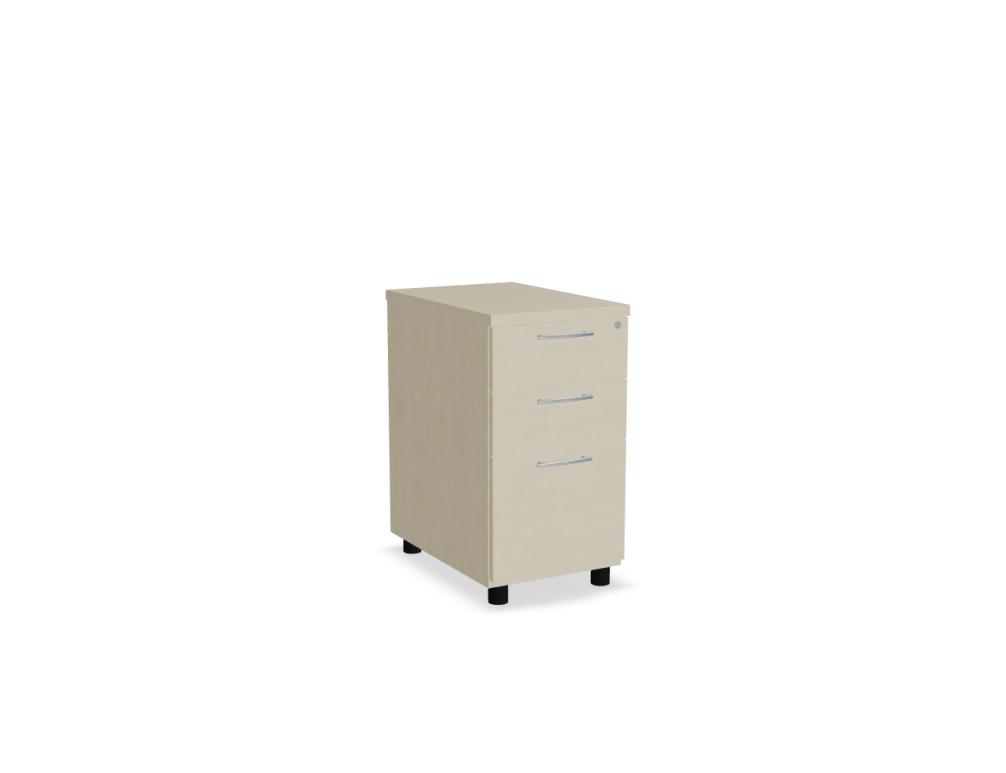 stationary pedestal -  STANDARD - stationary pedestal, 2 metal drawers + 1 filing drawer, includes a removable pencil-case tray