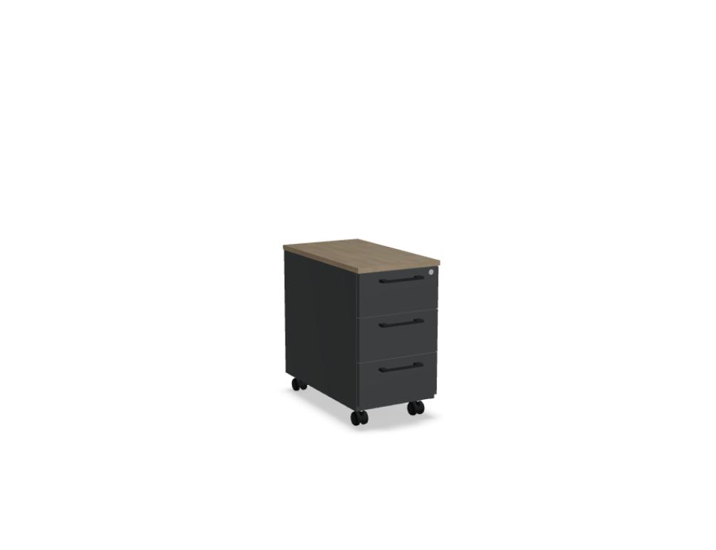 Rollcontainer -  BASIC - Rollcontainer - Materialeinsatz - Kunststoff, Farbe: schwarz