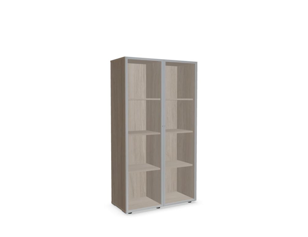 glass-door cabinet -  MITO - cabinet, front clear glass and aluminum frame