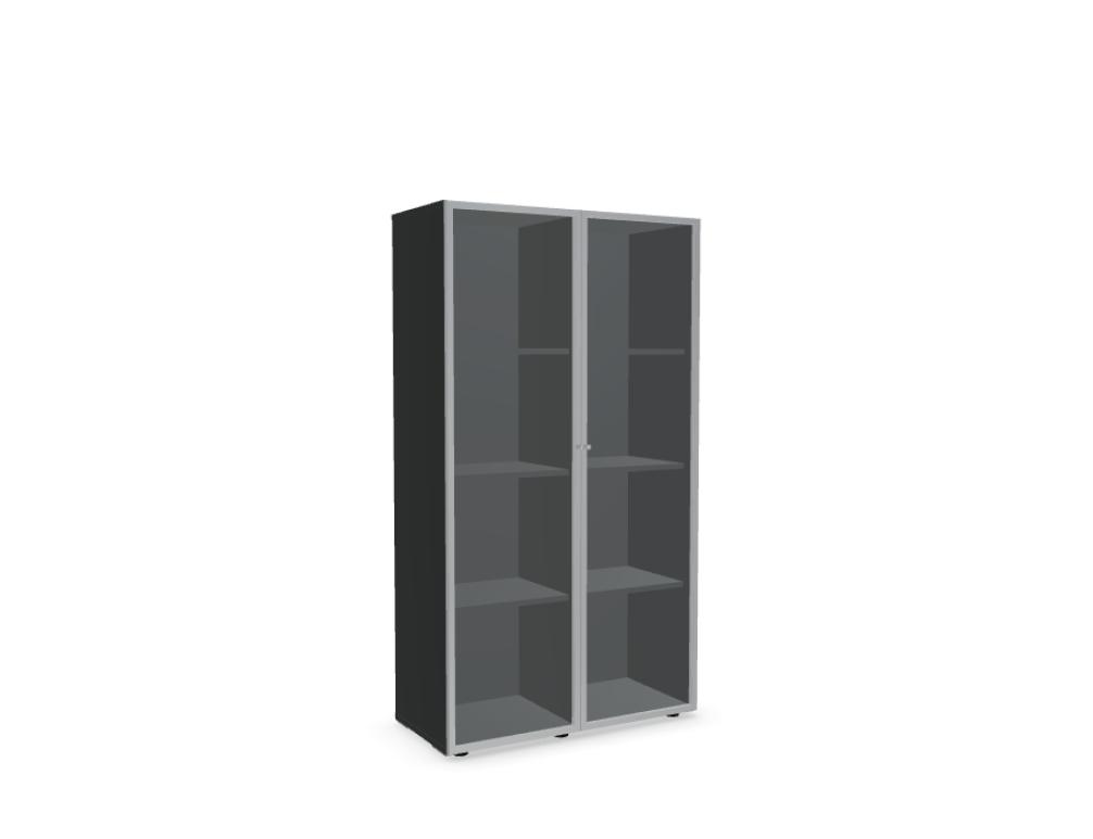 vitrine -  MITO  - vitrine-verre transparent, cadre en aluminium