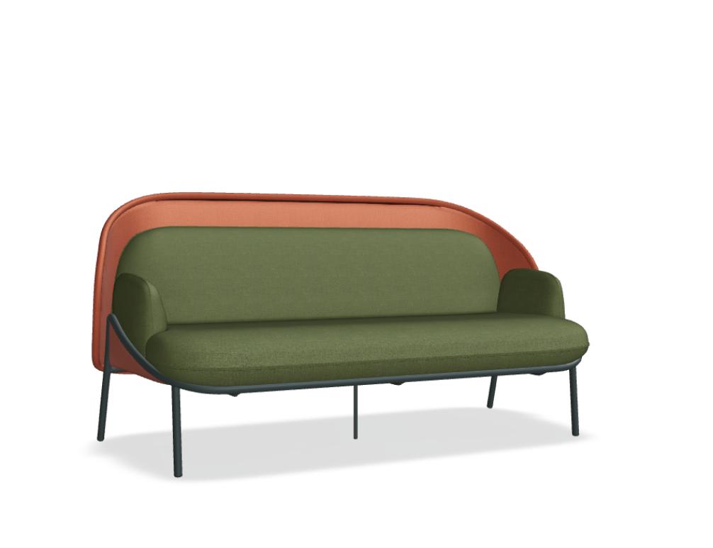 sofa -  MESH - upholstered seat; small shield - mesh; base - 4-legged - powder coated steel, polypropylene feet