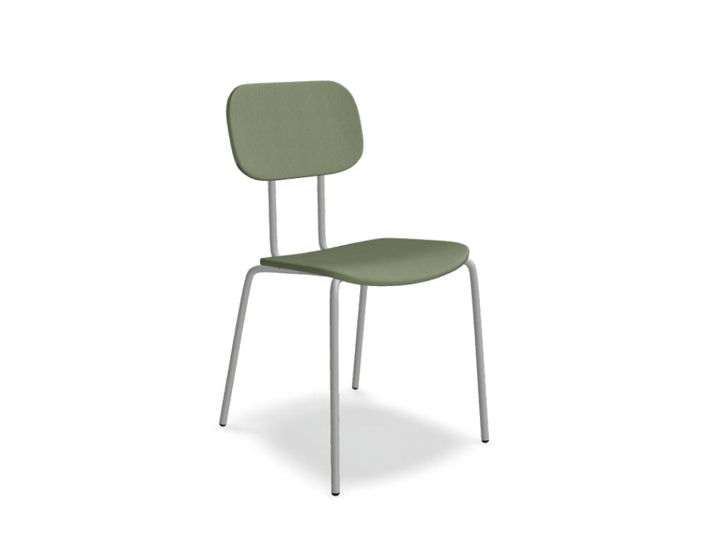 chaise 4 pieds tapissée  -  NEW SCHOOL - assise - tissu; pied - 4-branches, métal finition peinture poudre époxy, patins en polypropyléne