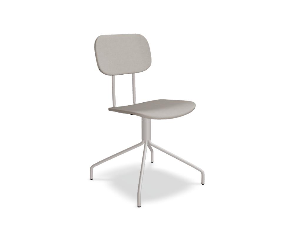 chaise pivotante tapissée  -   NEW SCHOOL - assise - tissu; pied - 4-branches, métal finition peinture poudre époxy; siège pivotant -  360°