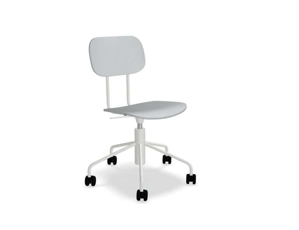 plywood chair with height adjustment -  NEW SCHOOL - seat, back - plywood; base - 5-star, powder coated steel; swivel seat - 360°; steal gas spring; adjustment r ange 100 m m