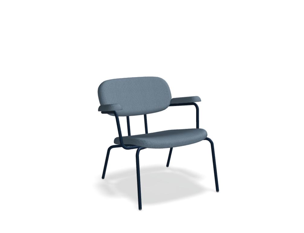 upholstered armchair -  NEW SCHOOL LOUNGE - seat, back - upholstered; 4-legged, powder coated steel, polypropylene feet