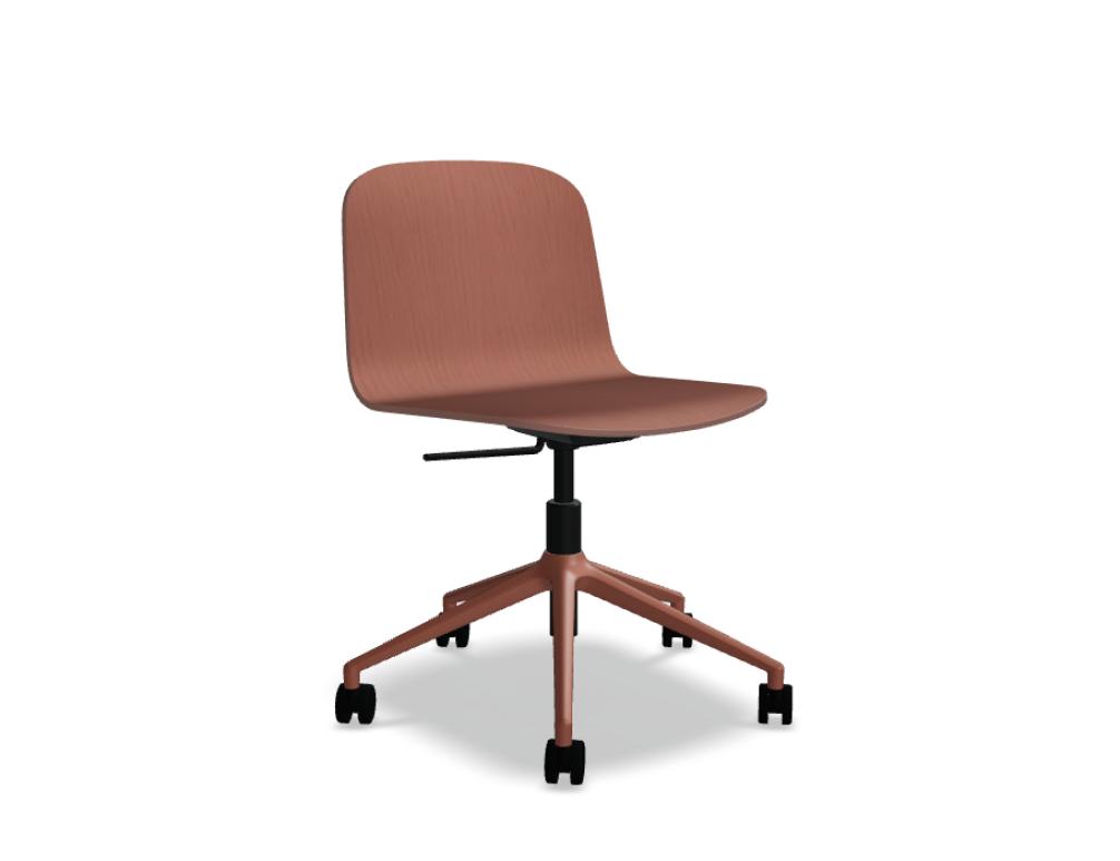 plywood chair with an aluminum base and height adjustment -  NUD - seat + back - plywood; base - 5-star - aluminum, manual height adjustment; swivel seat - 360°
