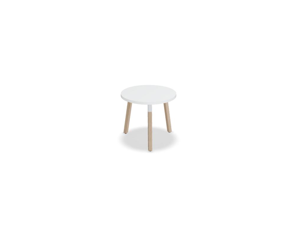 mesita de café con patas de madera -  OGI W - mesa, estructura metálica, perfil 50x50mm, pata de madera