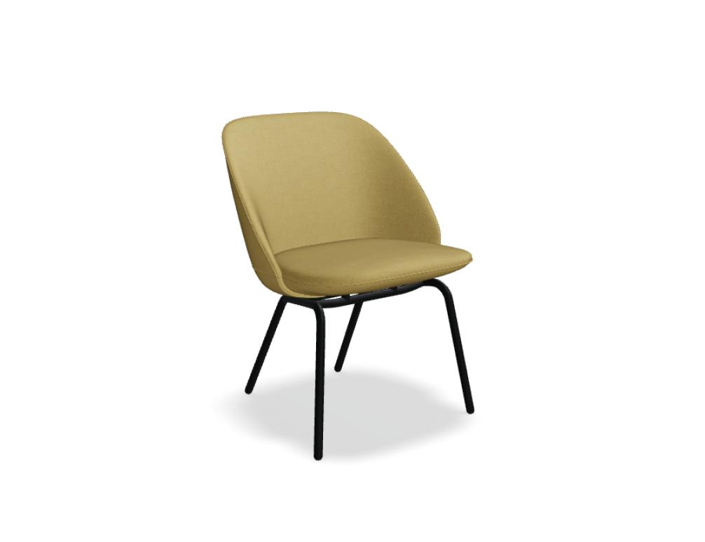 silla de conferencias con base de cuatro patas -  PARALEL - respaldo bajo, tapizado; base - 4 patas, metal, lacado; pies de polipropileno