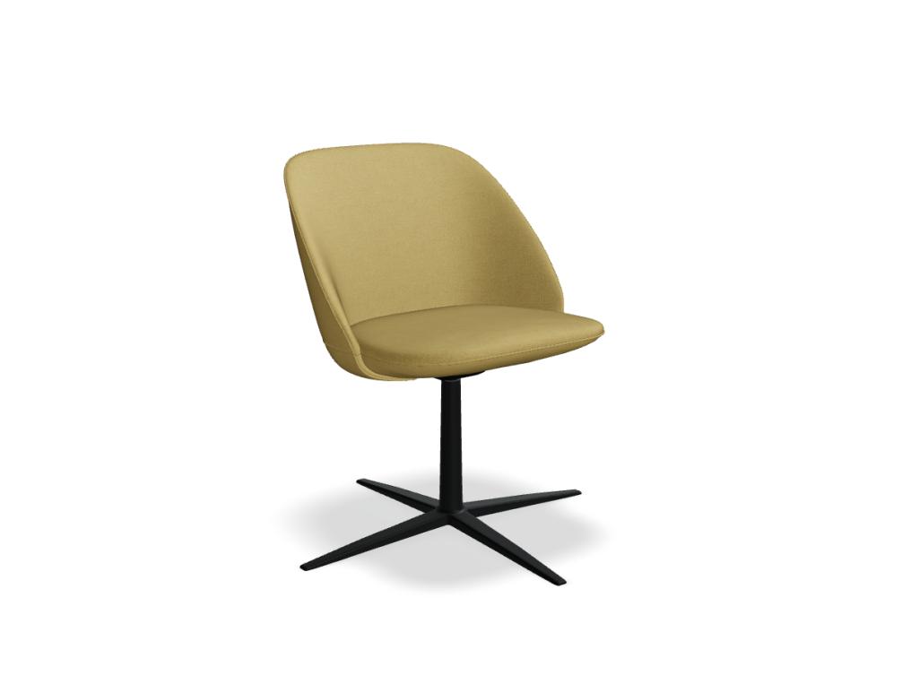 sillón con base giratoria -  PARALEL - respaldo bajo, tapizado; base - estrella 4 puntas - aluminio, lacado en polvo, patas de polipropileno; asiento giratorio -  360 °