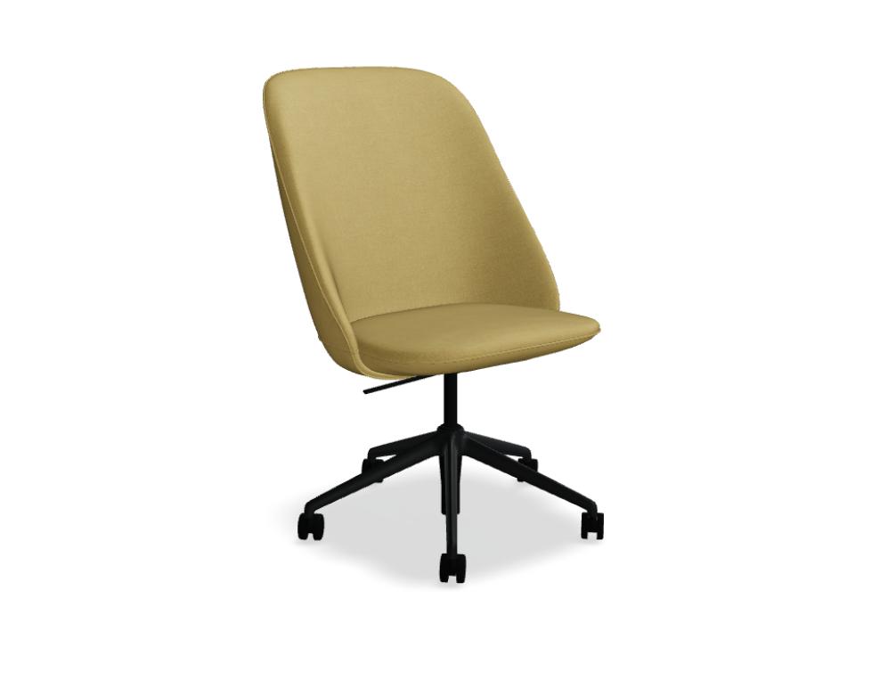 fotel konferencyjny z regulacją wysokości -  PARALEL - oparcie średnie, tapicerowane; podstawa - 5-cio ramienna aluminiowa, regulacja wysokości; siedzisko obrotowe - 360°; mecha nizm przechyłu z blokadą; kółka