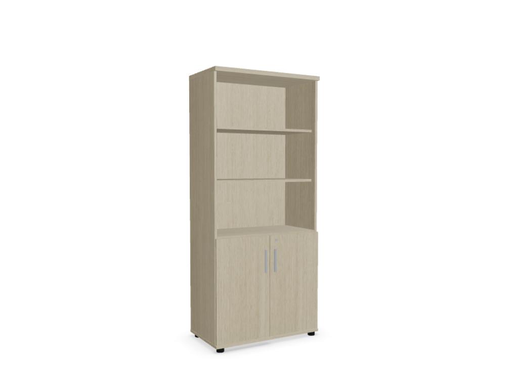 Halbregal -  QUANDO - Schrank + Regal, unten Tür 2OH, oben Regal 3OH