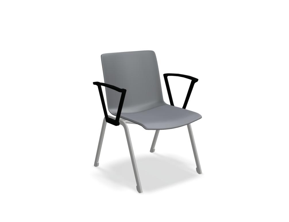 sedia con base a 4 gambe -  SHILA - sedile in plastica - base - 4 gambe, metallo verniciato a polvere, piedini in plastica