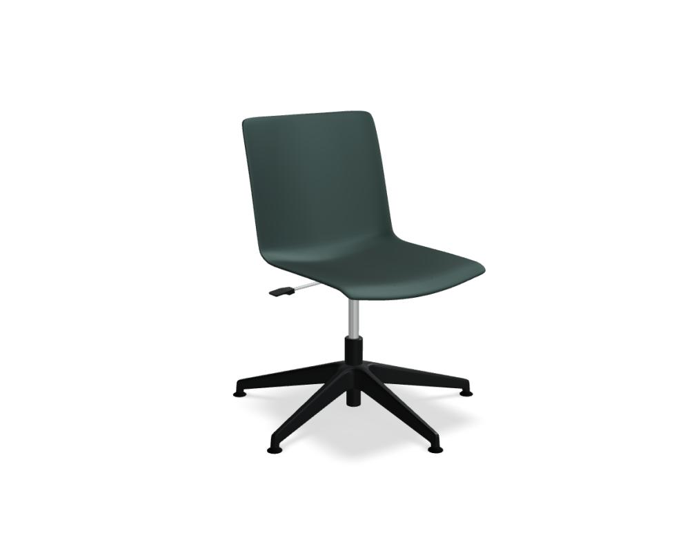 chaise pivotante -  SHILA - dossier et assise polypropylénen - pied - 5-branches en plastique, réglage en hauteur manuel; patins en polypropylene