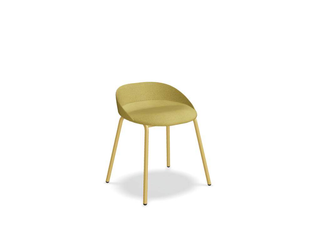 Stuhl niedrig gepolstert -  TEAM - Sitz - gepolstert; 4-Fuß, Metall, pulverbeschichtet; Füßchen aus Polypro pylen