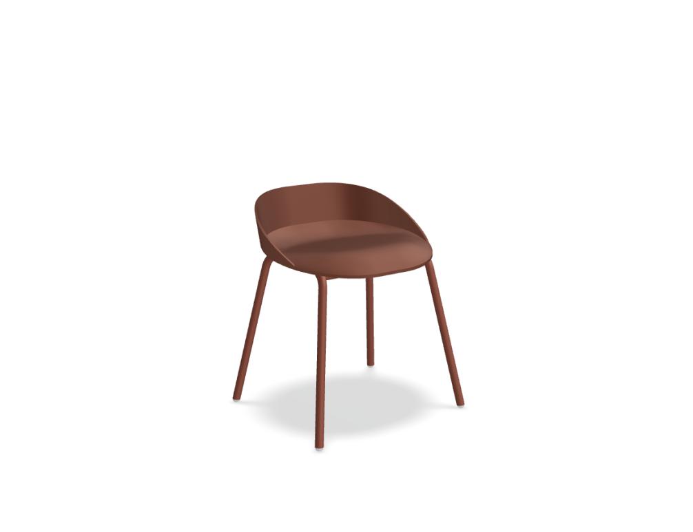 chair plastic -  TEAM - seat - polyurethane - base - 4-legged, powder coated steel, polypropylene feet
