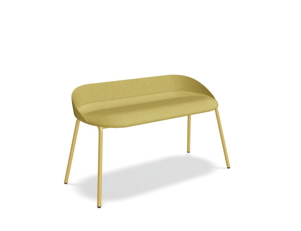 bench low -  TEAM - seat - upholstered; base - 4-legged, powder coated steel, polypropylene feet