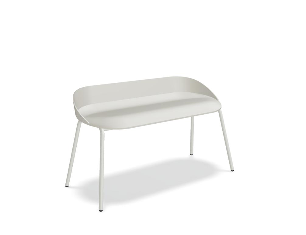 low bench plastic -  TEAM - seat - polyurethane - base - 4-legged, powder coated steel, polypropylene feet