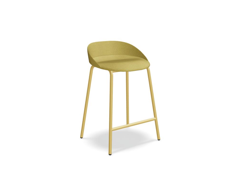 high stool upholstered -  TEAM - stool; seat - upholstered; base - 4-legged, powder coated steel, polypropylene feet